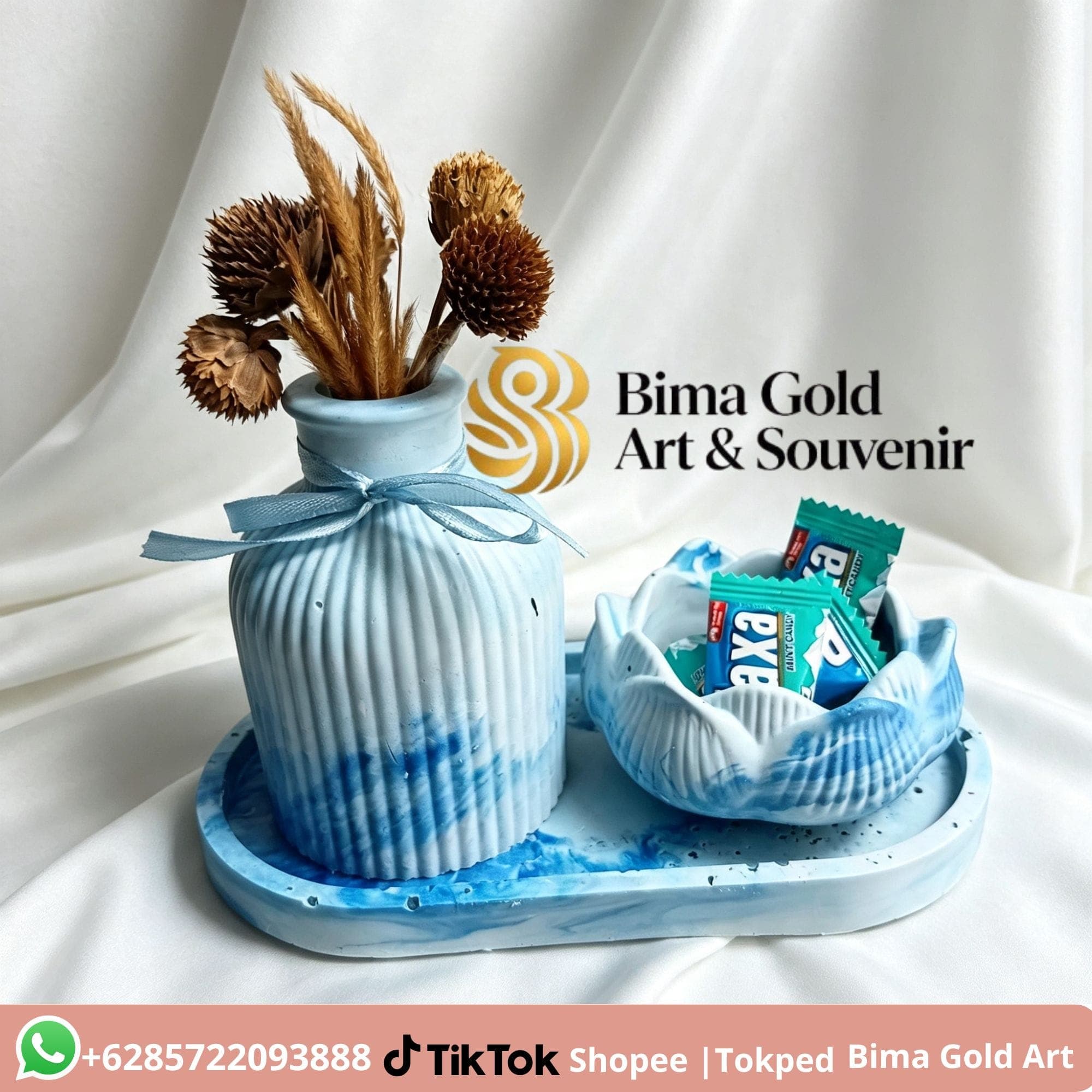 One Set Decoration Blue Series